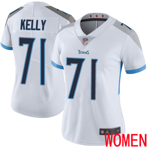 Tennessee Titans Limited White Women Dennis Kelly Road Jersey NFL Football #71 Vapor Untouchable